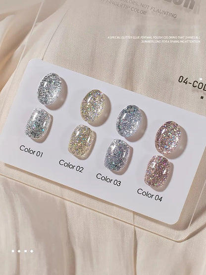 1-3pcs PSK 2025 New Whitening Purple Glass Beads Starry Crystal Nail Art Purple Glass Bead Cat Eye Gel Nail Polish Nail Supplies baoshanniulang1-4