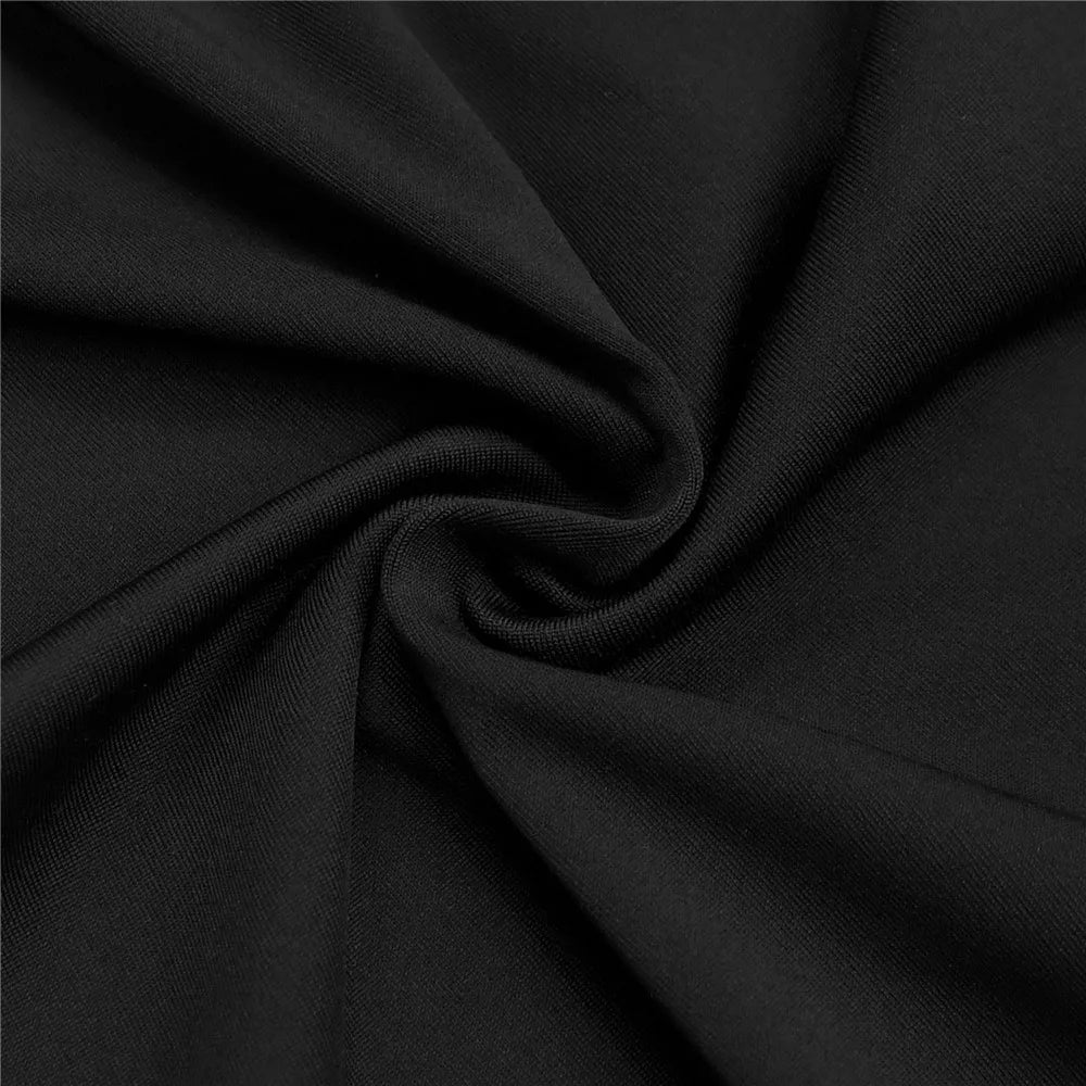 RLMABABY Elegant Splice Ruched Women Black Gown Long Bodycon Dress Pearl Stand Collar Sleeveless Club Party Sheath Maxi Dress