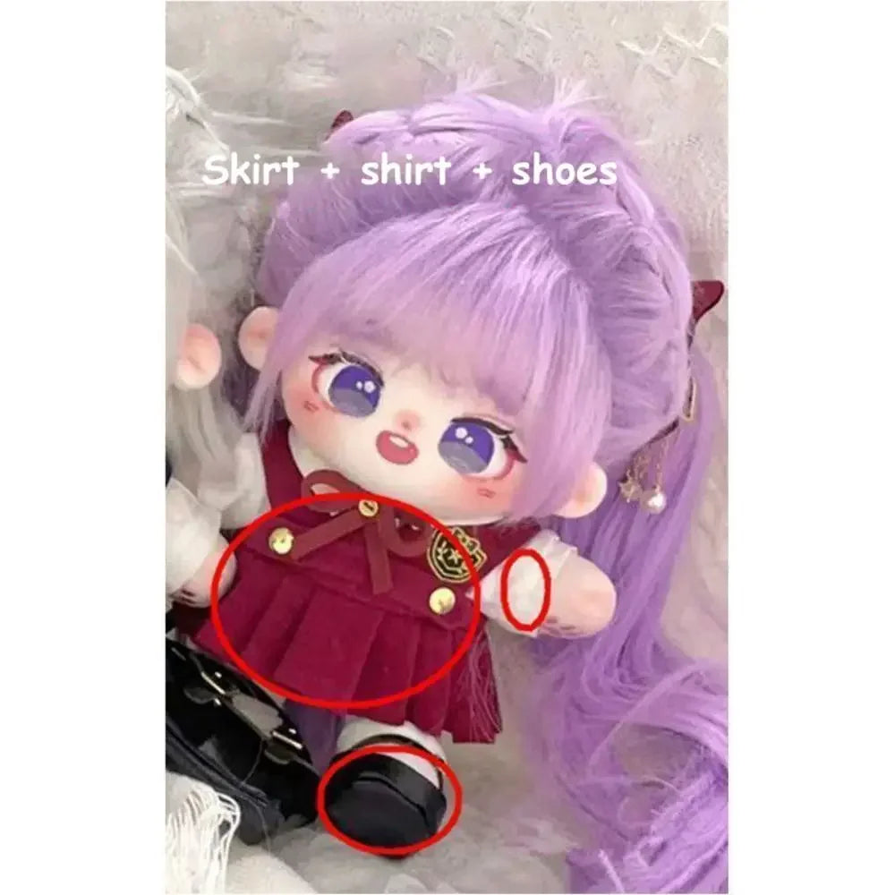 Pretty Dress Clothes for 20cm Cotton Doll, Kpop Plush Dolls Cute Outfit JK Dress Hoodie Casual Set Doll's Accessories 29