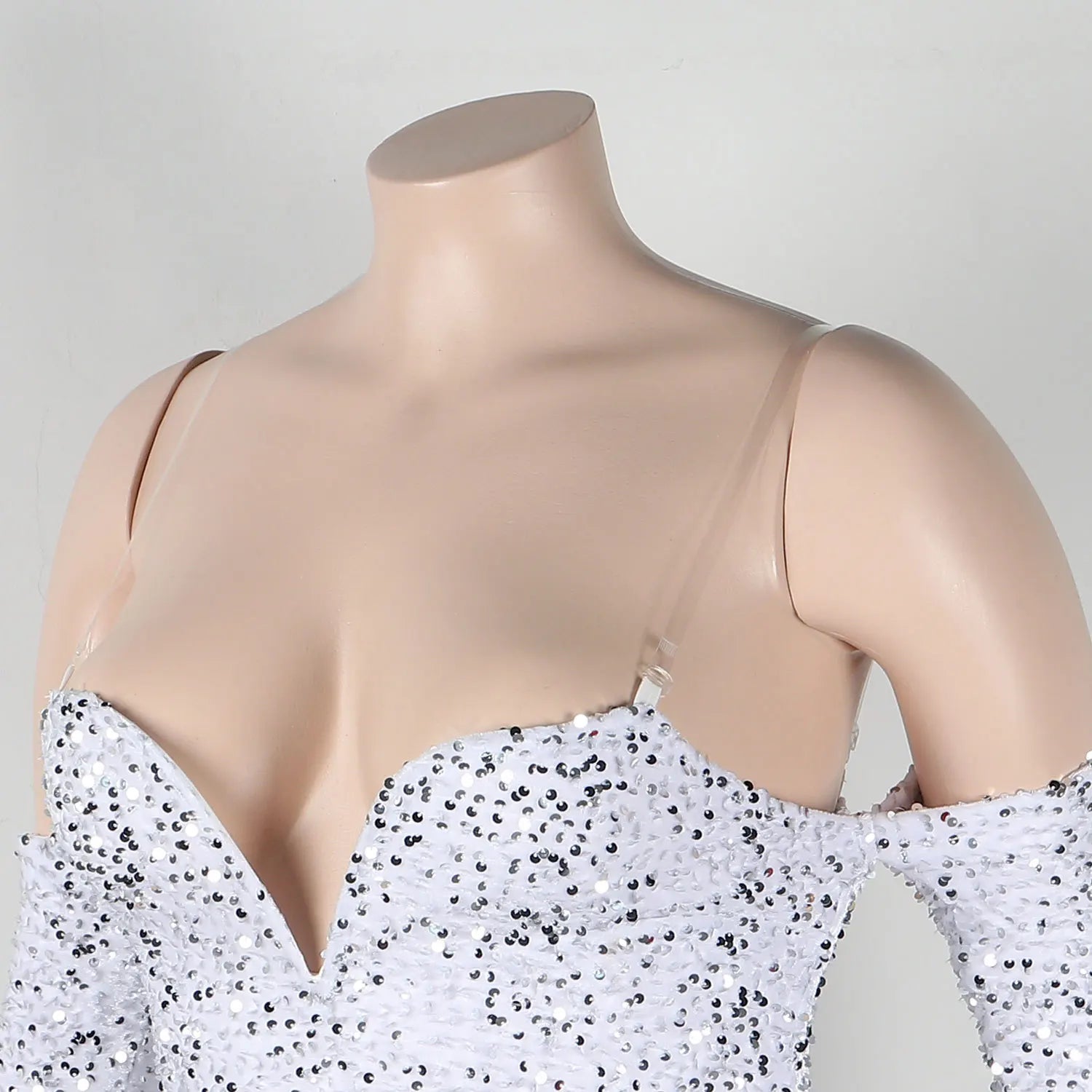 Women's Elegant Sequined Feather Slim Patchwork Bodysuits Spring Summer New Sexy Bodysuits Women Long Sleeve Backless Bodysuits