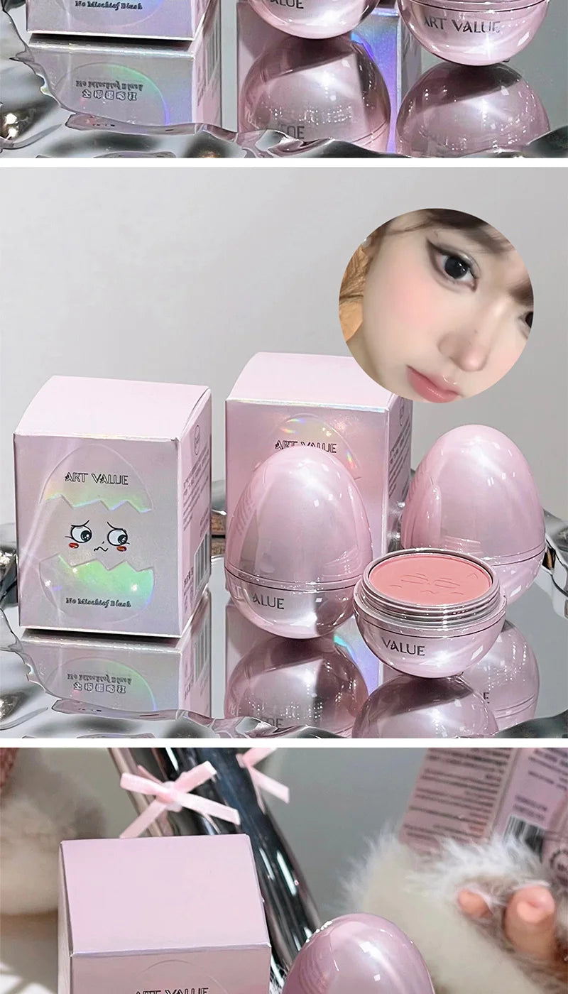 No-Mischief Blush - Multi-functional Solid Makeup Egg for Low-Saturation Gray-Pink Tint with Flawless Finish