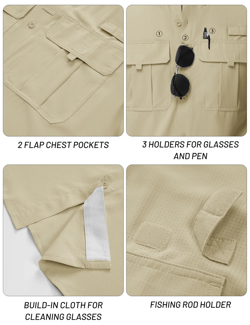 TACVASEN UV Block Fishing Shirts Mens Lightweight Quick Dry Short Sleeve Shirt Breathable Outdoor Hiking Shirt Fishing Shirts