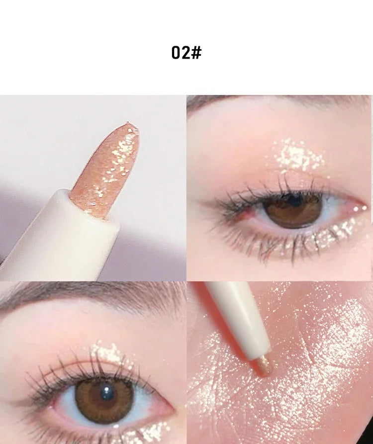 Glitter Pink Lying Silkworm Pen Color Natural Brightening Matte Eye Shadow Pencil Shimmer Glue Eyeliner Waterproof Korean Makeup