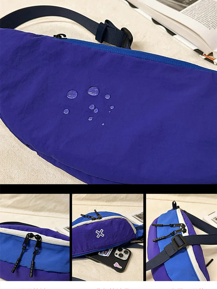 Casual Waterproof Chest Bags Large Capacity Crossbody Bags Korean Fashion Waist Bag Fanny Pack for Women Men's Travel Bag Banana