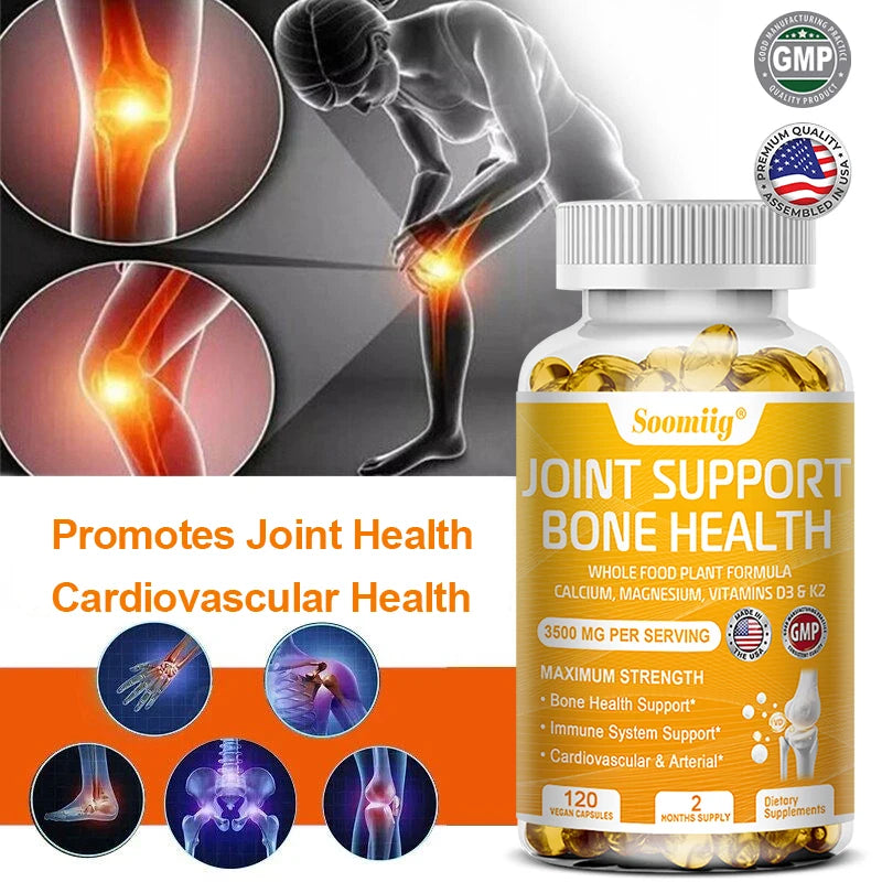 Calcium Magnesium Vitamin D3 & K2 - Supports healthy joint structure, function & comfort, muscle, immunity, bones, non-GMO