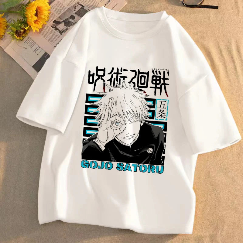 Jujutsu Kaisen Anime T-shirt Unisex Pattern T-shirt Summer Short-sleeved Casual Cute Cartoon Tops Gojo Sato Tadayoshi Streetwear