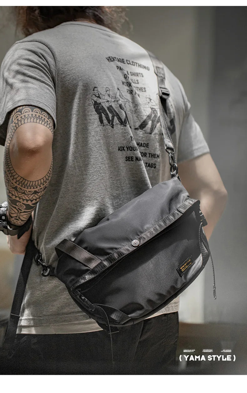 Maden Outdoor Large Capacity Crossbody Bags Men's Multifunctional Hiking Cycling Travel Adjustable Strap Shoulder Messenger Bag