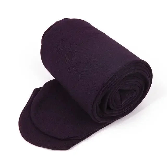 Colorful Fleece Lined Tights Women Thermal Pantyhose for Female Winter Panty Polar Skin Black Effect Stockings Thermal Leggings Purple One Size