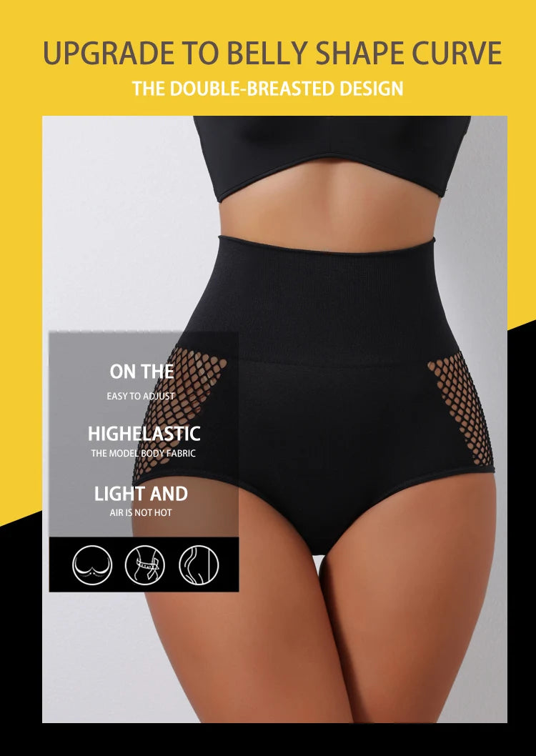 Flarixa 1/2/3Pcs Hollow Belly Control Shapewear Women Panties High Waist Double Layer Tummy Shaper Heart-shaped Hip Lift Pants Badiee Stylez