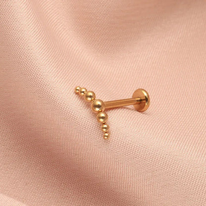 ASTM F136 Titanium Mirror Polish 7 Beads Cluster 16G Labret Cartilage Helix Conch Monroe Tragus Piercing Body Jewelry