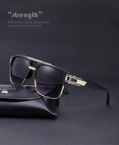 European And American Fashion Sunglasses Transparent Frame Glasses Cross Border Men And Women Retro Square Frame Sunshade Mirror