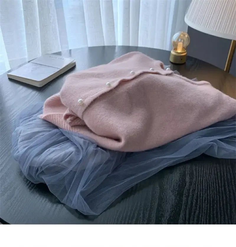 Solid Cardigan Sweater Fall Women Clothing Korean Fashion O-neck Long Sleeve Top Single Breasted Sweet Knitted Mujer Outerwear