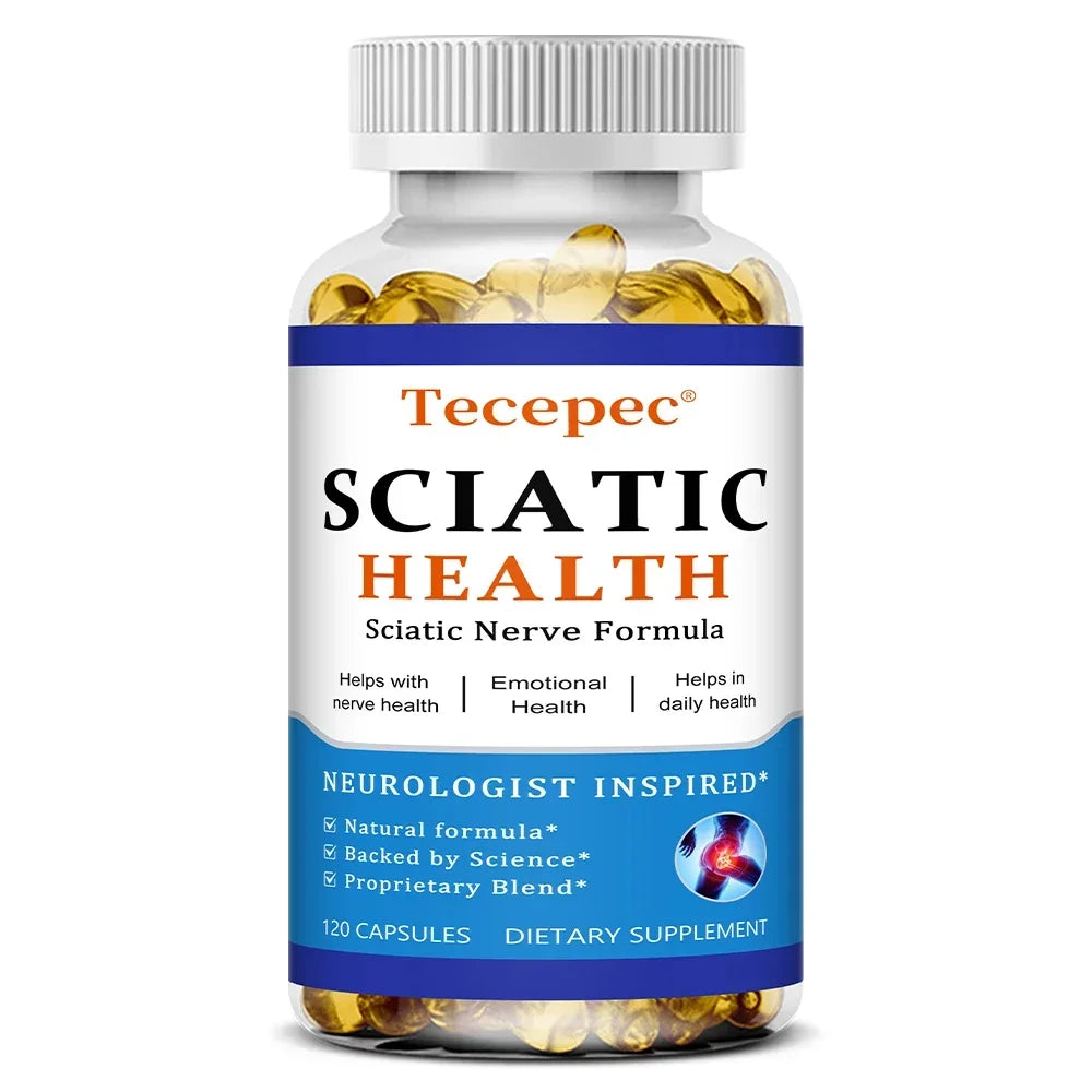 Sciatic Nerve Health Support Supplement with PEA, Vitamin B Complex, Alpha Lipoic Acid for Muscles Joints Sleep Nerve Support 120 count-1 bottle