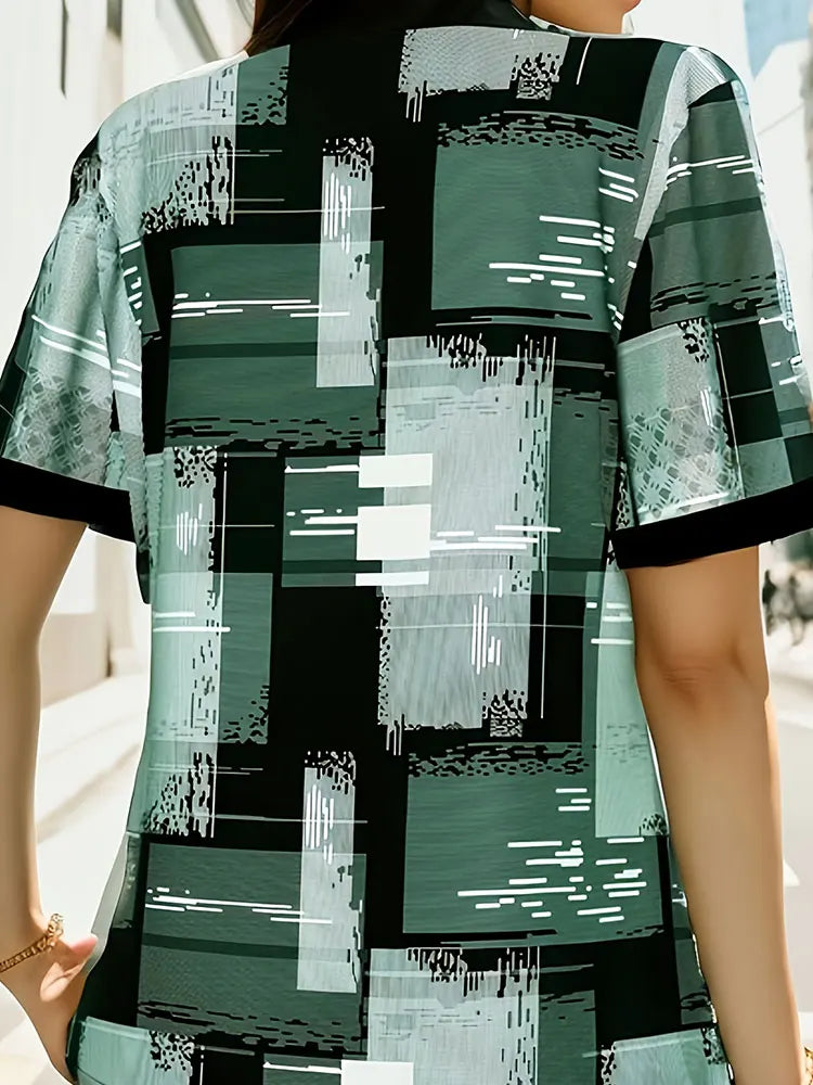 Women's plus size shirt summer chic elegant shirt casual women's fashionable shirt