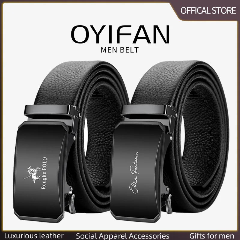 OYIFAN Men Belt Genuine Leather belt for men Alloy buckle ratchet belts Men Designer Belt Automatic belts 벨트 Badiee Stylez