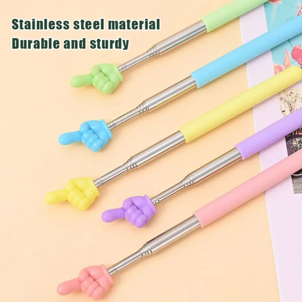 Creative Stainless Steel Teaching Telescopic Rod Finger Design Teaching Stick multifunctional Reading Stick home School Supplies Badiee Stylez