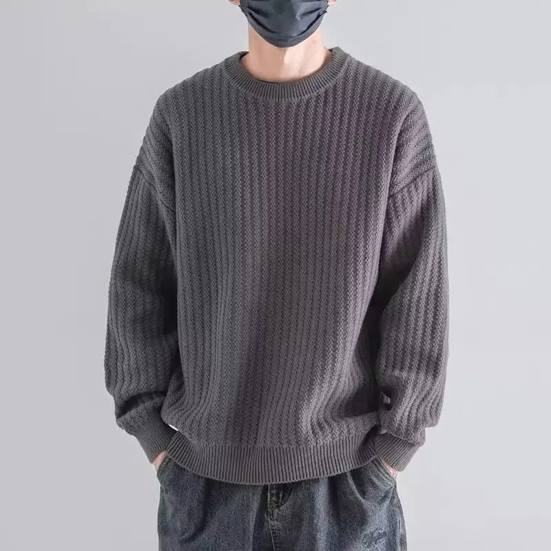 New Round-neck Sweater in Autumn and Winter Wears a Base and a Solid Color and a Trendy Brand Loose Warm Top Badiee Stylez