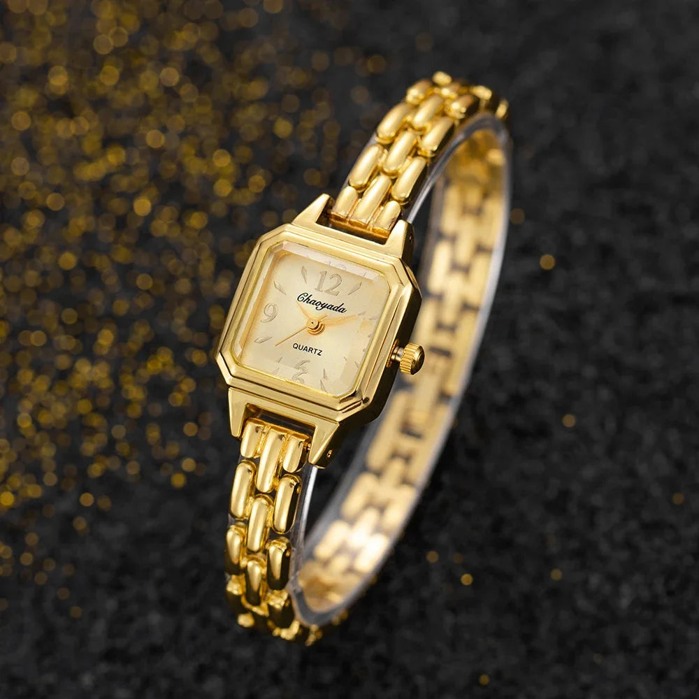 Luxury Golden Women's Quartz Watches Fashion Brand Square Ladies Wristwatches Clock Simple Elegant Woman Watch relogio feminino Gold
