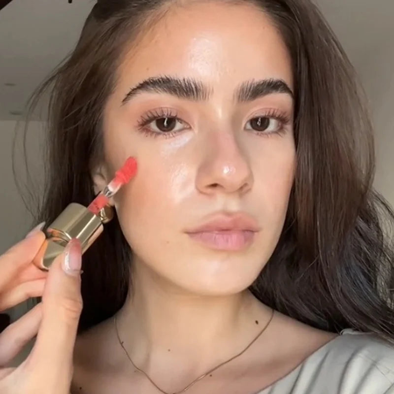 New Liquid Cheek Blush Facial Nourishing Blusher Gel Cream Multi-purpose For Eyes Lips Makeup Blush Stick Cosmetics With Sponge