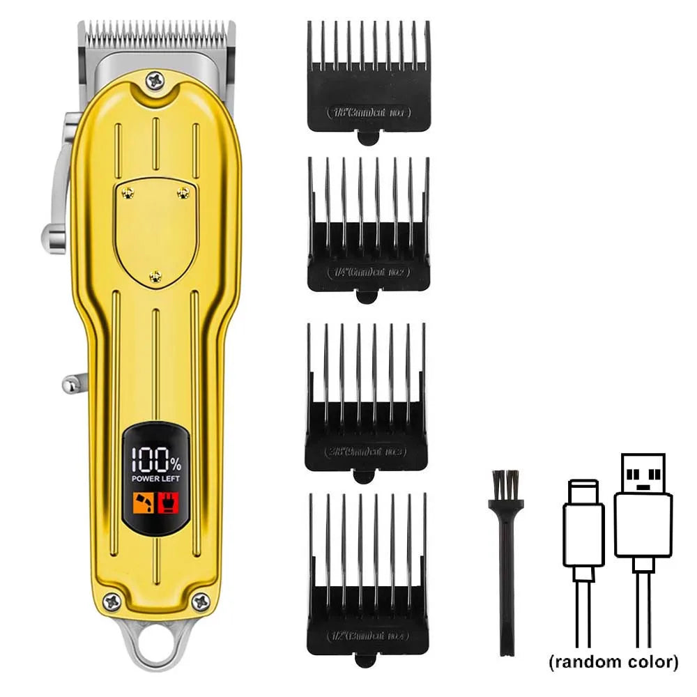 3 in1/1pc Hair Cutting Grooming Kit Professional Hair Clippers and Shaver Set Cordless Beard Trimming for Men 1 Pc YC010 (Gold)