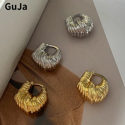 Modern Jewelry Pretty Texture Metal Hoop Earrings For Women Party Gifts Cool Trend Ear Accessories Hot Selling Dropshipping