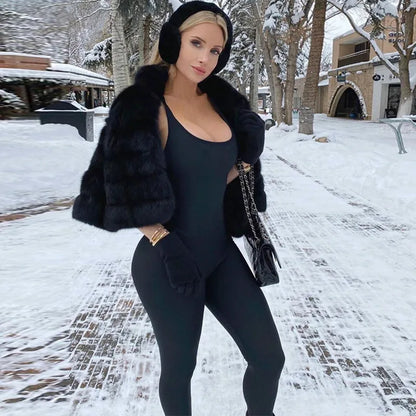 Dulzura Solid Bodycon Strap Jumpsuit For Women Bodycon Sexy Streetwear Fall Winter Skinny Rompers Sportswear Wholesale Items