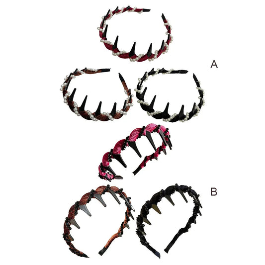 3Pcs Vintage Hairband with Teeth Decorative Hair Band Fashion Non-slip Hairband for Women Hair Accessories
