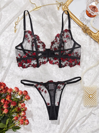 Lace Lingerie Ultra Sexy Underwear Women Set Sexy Adult Delicate Embroidery Intimate Underwear Transparent Bra Lingerie Sets