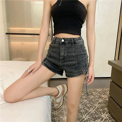 Korean Style Sexy Tight Women's Denim Shorts Designer New In Streetwear Design Y2k Harajuku Low Price Female Short Jeans Pants