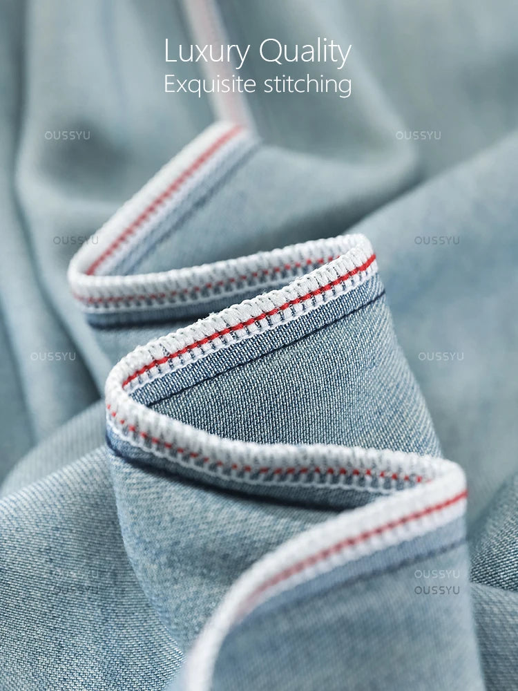 Summer Luxury Soft Cozy 100%Lyocell Fabric Woman Jeans Loose Wide Leg Elastic Waist Pants Fashion Casual Trousers Plus Length