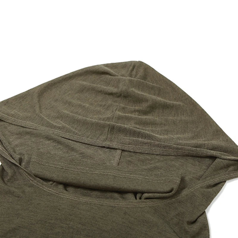 Xingqing Grunge Dress y2k Women Clothes Solid Color Sleeveless Hollow Out Back Slit Hooded Dress 2000s Halloween Party Dresses