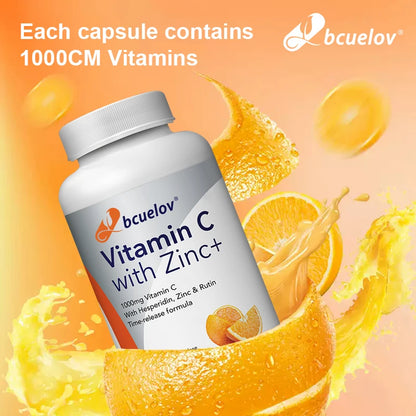 Vitamin C & Zinc Supplement, Excellent Source of Key Immune Health Nutrients, Antioxidant, 1000 mg, Immune Support, 120 Capsules