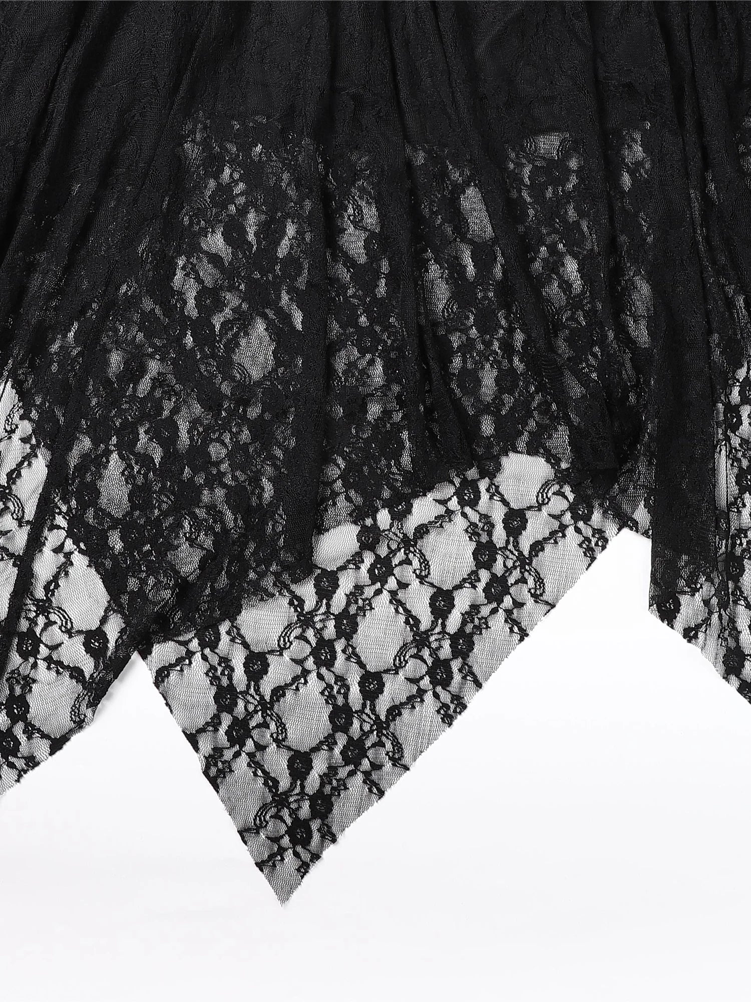 Halloween Plus Size Women's Gothic Lace Flare Sleeve A-Line Midi Dress Ladies Asymmetrical Hem Punk Party Costplay Dress 1XL-6XL