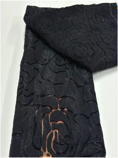 Latest French Brocade Jacquard Tulle Lace Fabric 2024High Quality African Gilding Satin Lace Fabric For Women Wedding Dress Sew 5yard