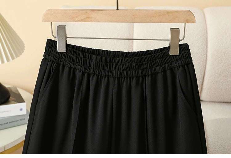 Plus Size Shorts Women High Elastic Waist Wide Leg Loose Pants With Pockets Summer 2025 New Korean Fashion Half Shorts Women