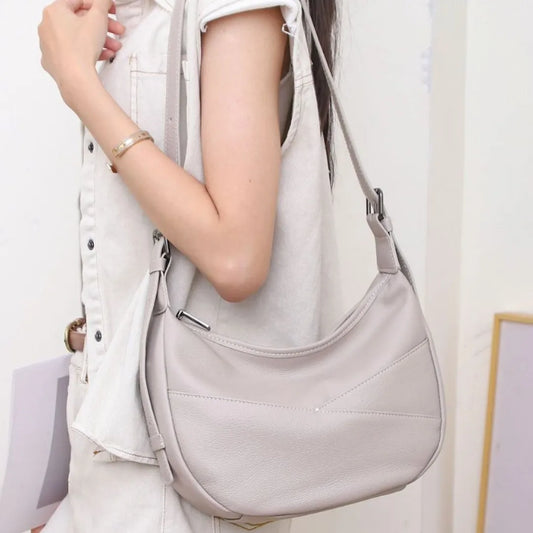 2025 Top-Grain Leather Crossbody Bag for Women Spacious Convertible Shoulder Purse, Commuter Organizer Fits Laptop