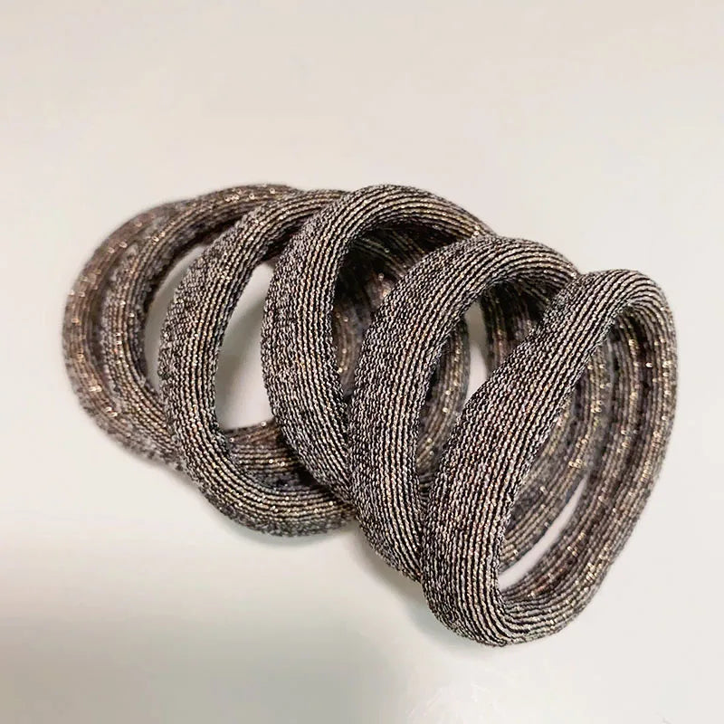 6PCS Women Glitter Hair Scrunchies Girls Elastic Hair Rubber Bands Hair Holder/Gum Hair Accessories Ponytail Hair Holders Badiee Stylez