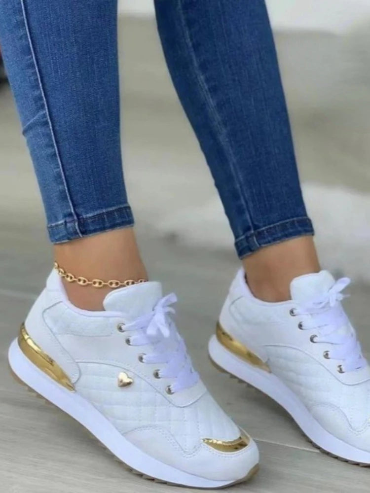 2023 Women Sneakers Mesh Patchwork Lace Up Ladies Flats Outdoor Running Walking Shoes Comfortable Breathable Female Footwear