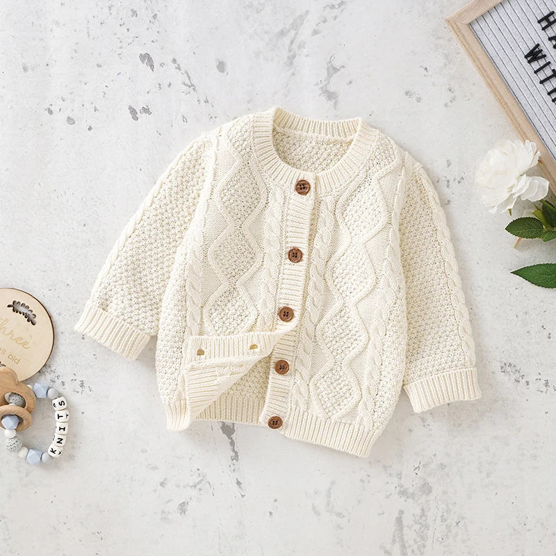 Baby Clothes Sets Cotton Knitted Newborn Boys Girl Sweater Long Sleeve +Pants Autumn Infant Children Cardigan +Shorts 0-18M 2PCS