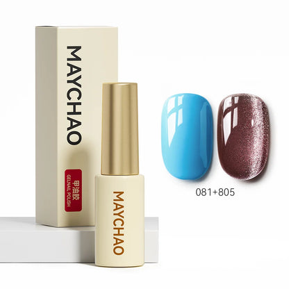 MAYCHAO 5ML Gel Nail Polish 9D Laser Diamond Glitter Cat Eye Gel Semi-Permanent Soak Off UV LED Gel Nail Manicure Tools Nail Art 081And805