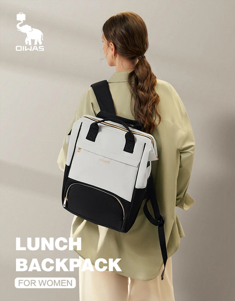 OIWAS Lunch Backpack for Women 15.6 inch Laptop Backpack Insulated Cooler Backpack with USB Port Men Travel Work Picnics Hiking