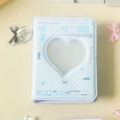 Kpop Photocard Binder Heart Hollow Kpop Photocard Sleeves 40 Pockets Water Resistant Trendy Photo Binder For Business Cards Badiee Stylez