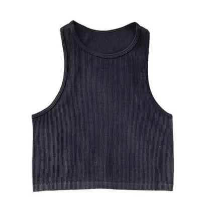 DIY Print Customize Sleeveless Vest Women's Summer High Waist Short Crop Top Fitness Running Yoga Clothes Slim Fast Dry Clothes