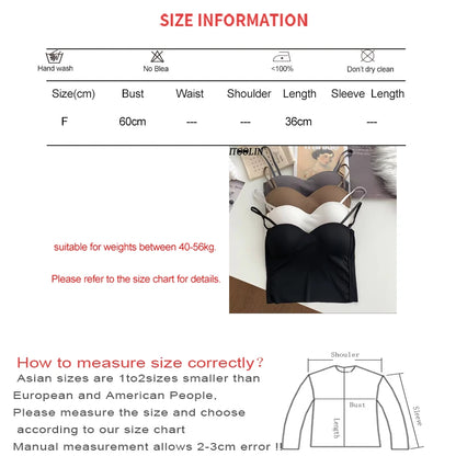 ITOOLIN Fashion Backless Tank Tops Cute Crop Tops For Women Slim Elastic Camisole Ice Silk Women Spaghetti Camis With Bra Pad