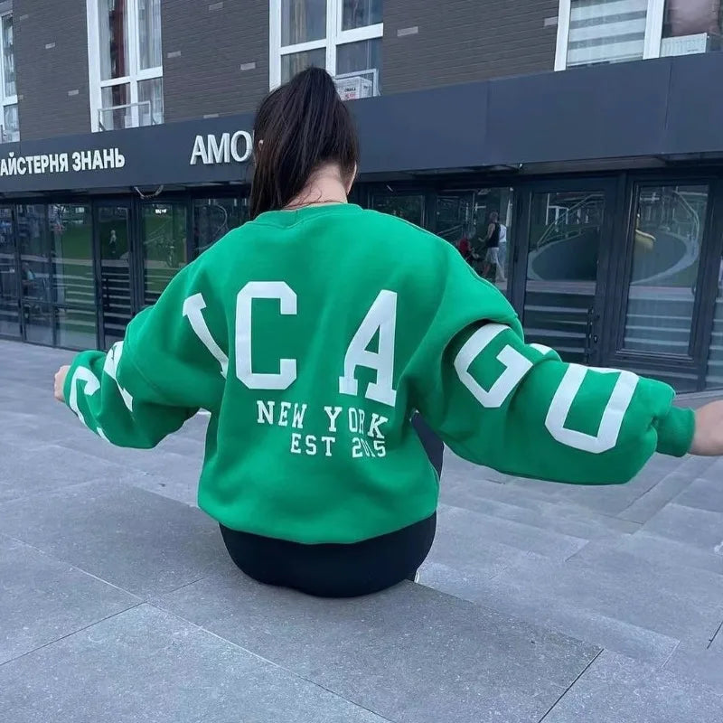 American Fashion Brand Harajuku Retro Letters Fashionable Loose Hoodie Women Street Hip-hop Punk Y2K Casual Oversized Sweatshirt