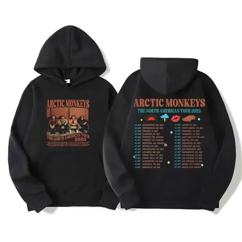 Retro Rock Arctic Monkeys Music Album Graphic Hoodies Men Vintage Oversized Y2k Hip Hop Hoodie Punk Sweatshirt Tour Plus size Hblack2
