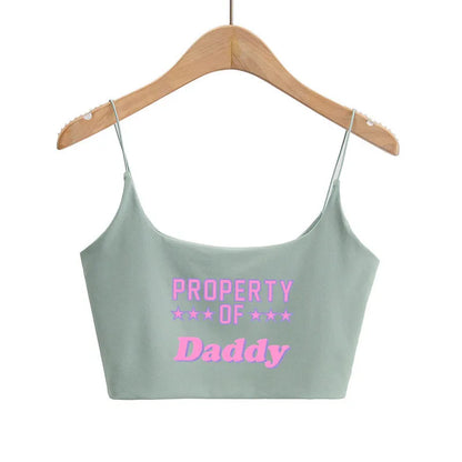 DADDY'S GIRL Pink Letters Hot Tops for Women Sexy Tank Top Women's Outerwear Cute Tops New Fashion Female Clothes Women Clothing Light Green