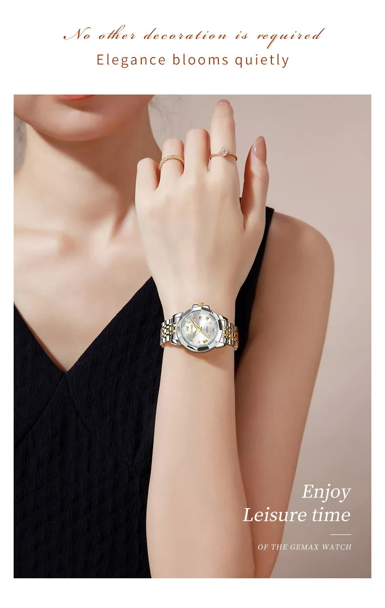 OLEVS 9931X Womens Perfume Watch Rhombic Quartz Watch Stainless Steel Waterproof Ladies Date Watch Gifts Original Elegant New