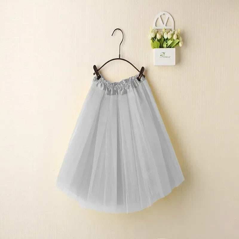 Women Summer Vintage Tulle Skirt Adult Fancy Ballet Dancewear Party Costume Ball Gown Mini Skirt grey One Size