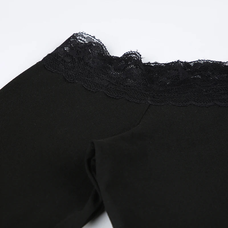 Rockmore Women's Lace Off Shoulder Bodycon Dress Elegant Long Sleeve Mini Dress for Party Club Dating Ladies Spring Fall Clothes